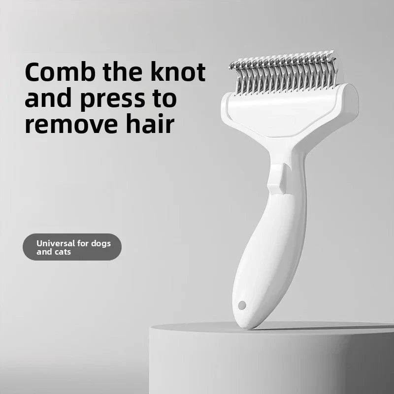 Stainless Steel Pet Hair Removal Comb – Press Button Clean Pet Grooming Comb PLUSH