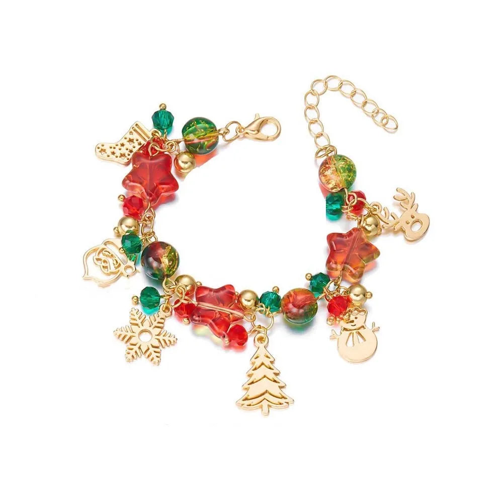 Christmas Tree Snowflake Bracelet – Adjustable Glaze Bangle Fashion Bracelet PLUSH Style 7