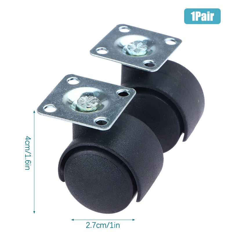 1-Inch Swivel Caster Wheels with Brake – 1 Pair Universal Swivel Caster Wheels PLUSH B 1Pair
