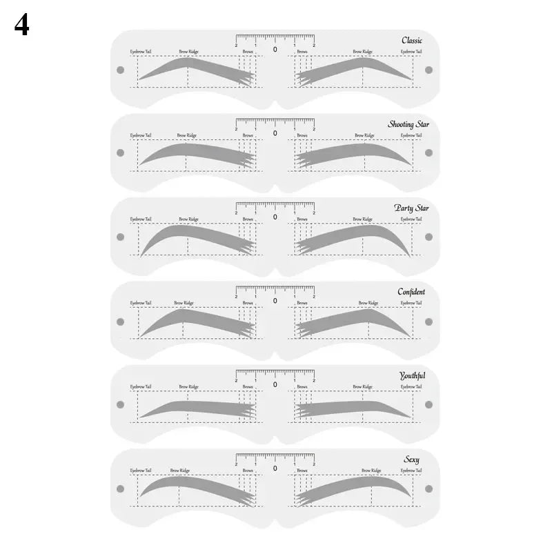 Reusable Eyebrow Stencil Set – 6 DIY Brow Shaper Styles Eyebrow Stencil Set PLUSH 4 6PCS SET Mixed