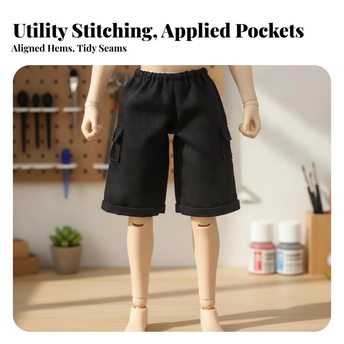1/6 Scale Cargo Doll Shorts for 12-Inch Action Figures Doll Clothing PLUSH