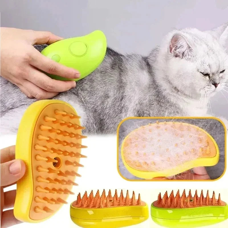 Electric Steam Spray Cat Grooming Brush – Soft Silicone Comb Pet Grooming Brush PLUSH