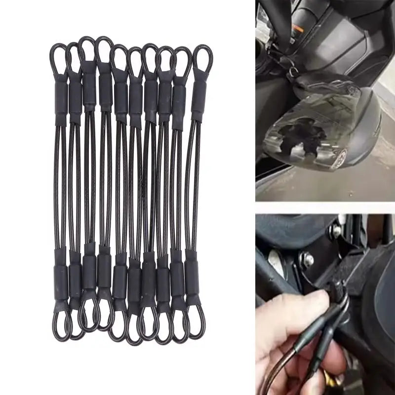 Stainless Steel Motorcycle Helmet Lock Cable – 2/5/10 Pcs Helmet Lock Cable PLUSH