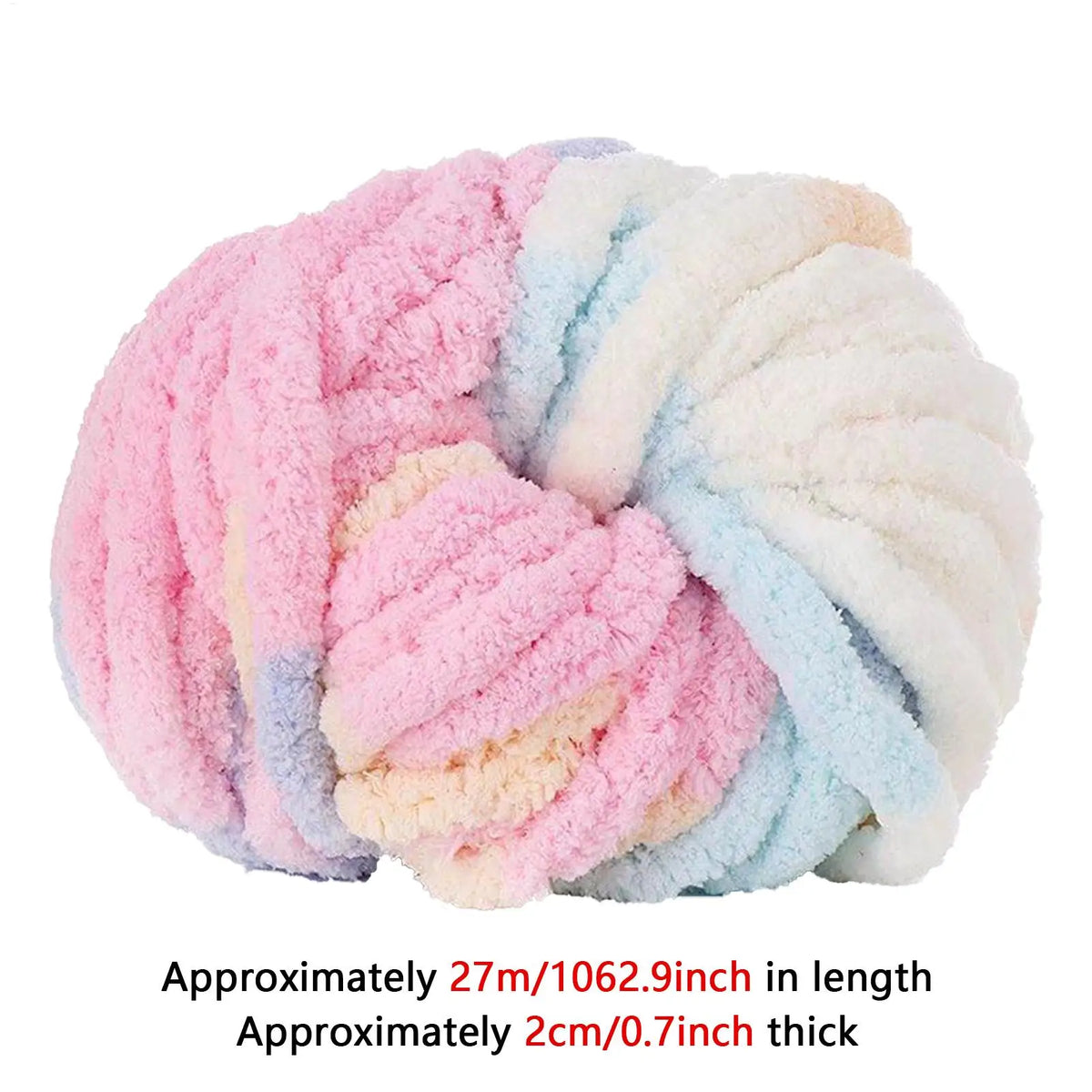 Ultra-Soft Thick Chenille Yarn for Blankets & Knitting Chunky Chenille Yarn PLUSH