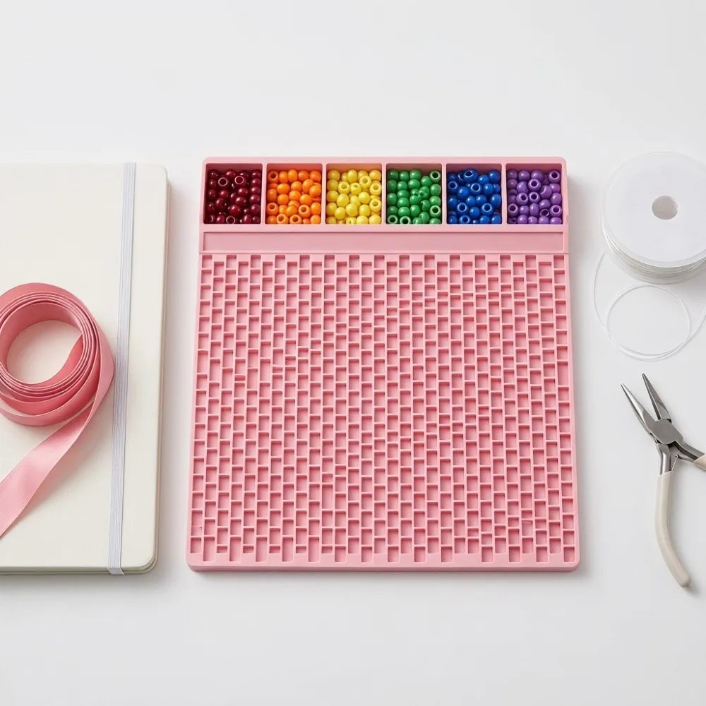 DIY Pony Bead Stringing Tray – Multi-Compartment Bracelet Board Bead Stringing Tray PLUSH