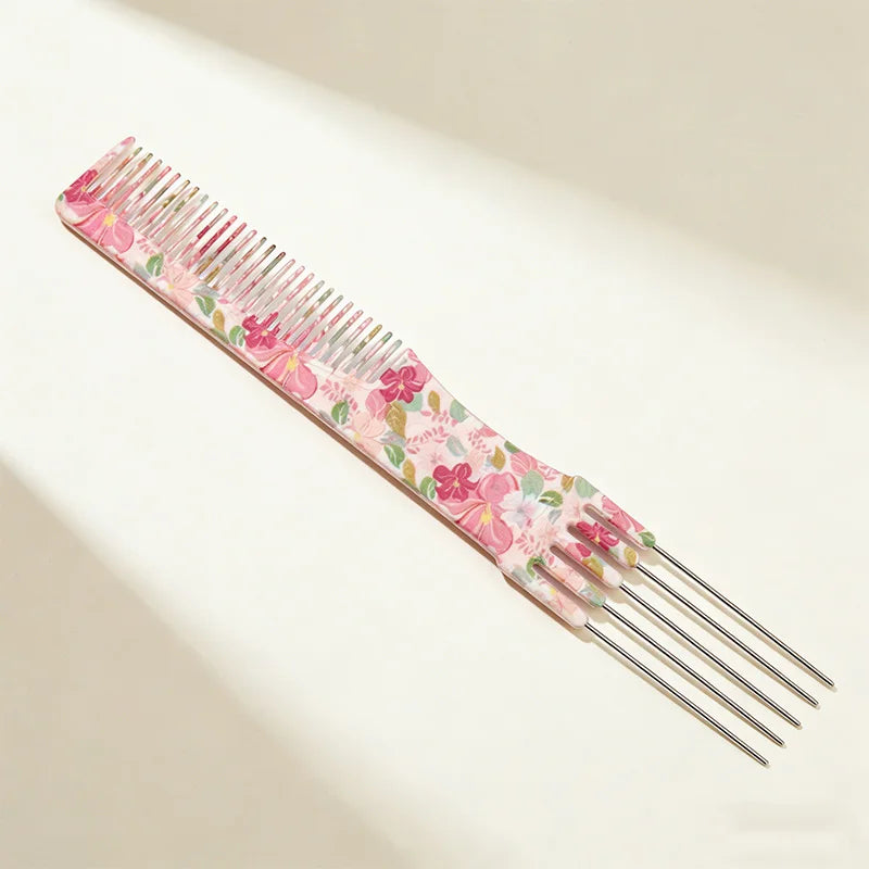 3-Piece Floral Hair Comb Set – Wide Tooth, Highlight & Tail Hair Comb Set PLUSH