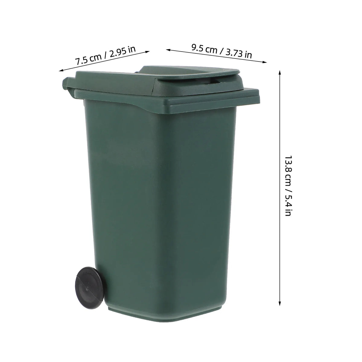 Mini Desktop Trash Can with Lid – Small Plastic Waste Bin Desktop Trash Can PLUSH Dark Green