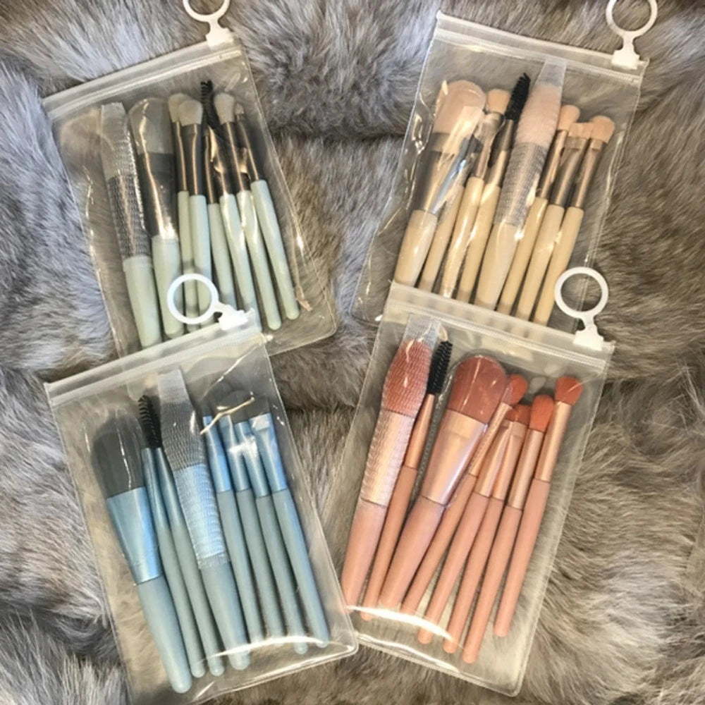 8-Piece Soft Fluffy Makeup Brush Set – Blending & Foundation Makeup Brush Set PLUSH