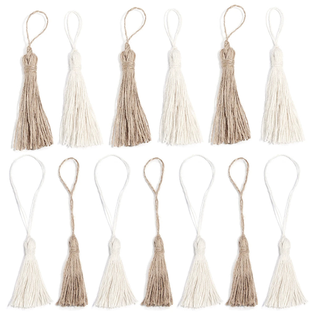 5pcs Woven Jute Tassel Pendants – DIY Jewelry & Craft Charms Tassel Pendant Charms PLUSH