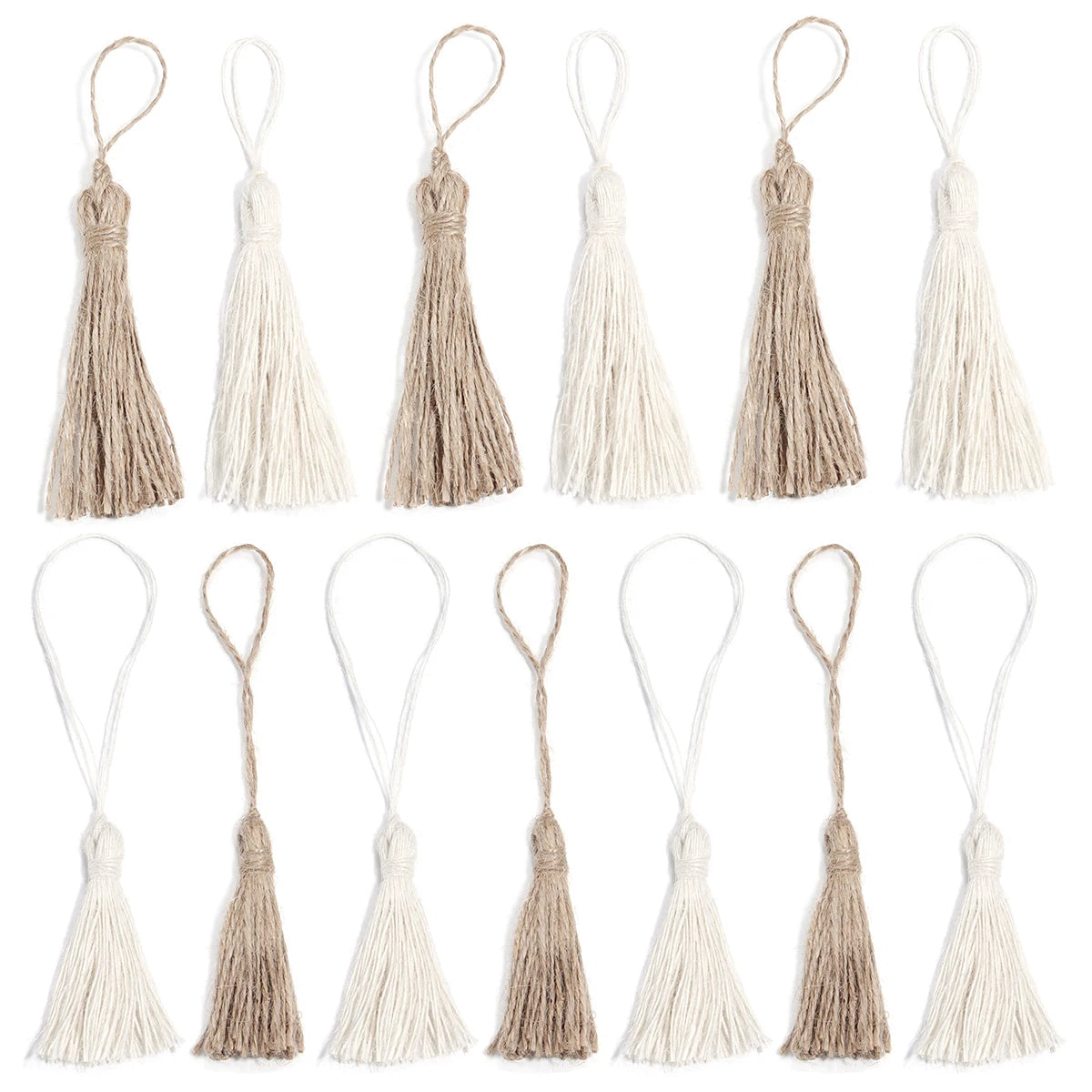 5pcs Woven Jute Tassel Pendants – DIY Jewelry & Craft Charms Tassel Pendant Charms PLUSH