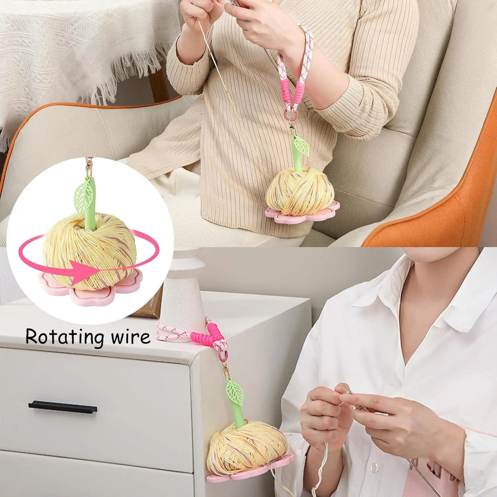 Portable Wrist Yarn Holder – Bamboo 3D Flower Organizer Yarn Holder PLUSH