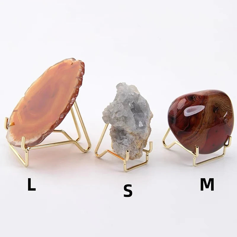Metal Arm Easel Display Stand for Gemstone, Geode & Minerals Display Easel Stand PLUSH