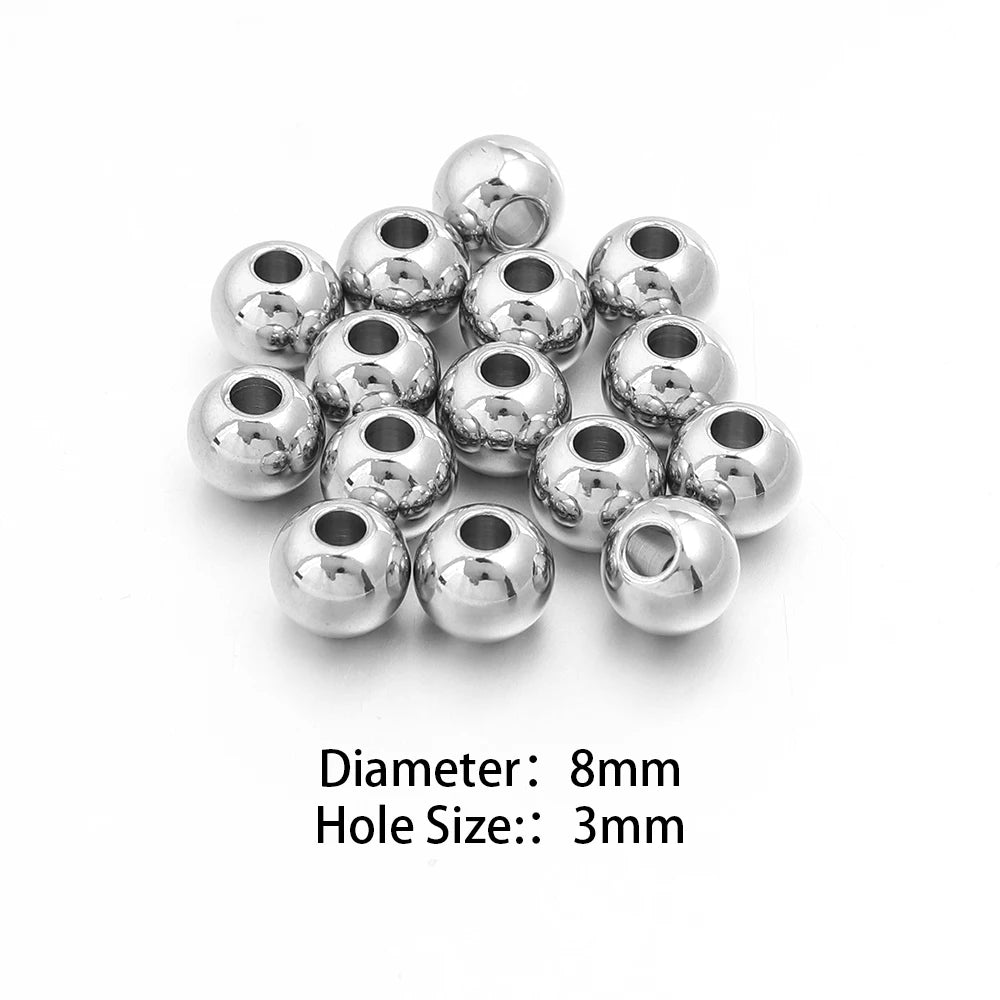 Silver Stainless Steel Big Hole Spacer Beads | DIY Jewelry Jewelry Spacer Beads PLUSH 8mm hole3mm 20pcs