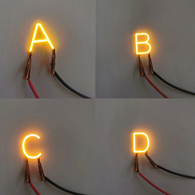 English Letter COB LED Filament DC3V Yellow – DIY Party Decor LED Filament Light PLUSH