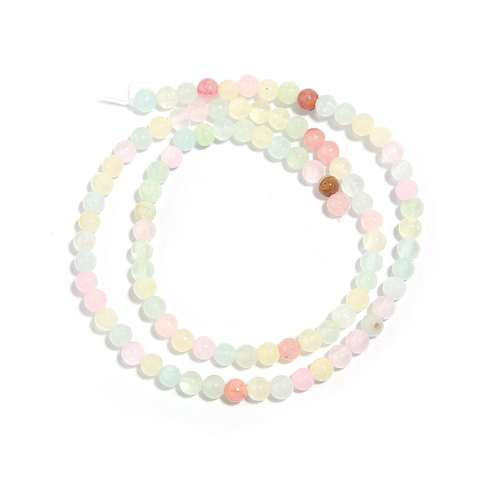 Colorful Jade Stone Round Spacer Beads – DIY Jewelry (1 Strand) Natural Stone Beads PLUSH 4mm 90pcs