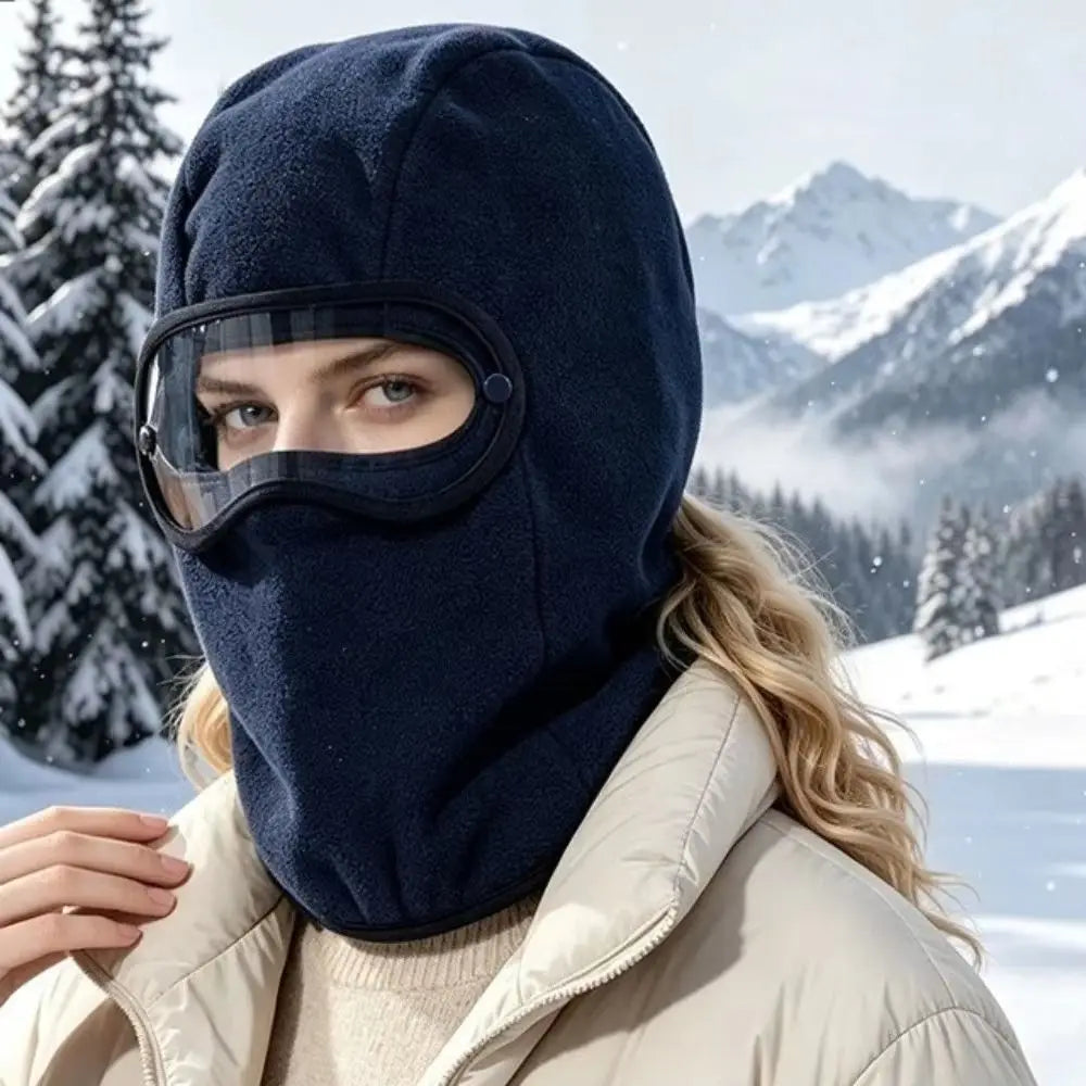 Windproof Fleece Balaclava with Clear Eye Shield | Winter Hood Fleece Balaclava Hood PLUSH