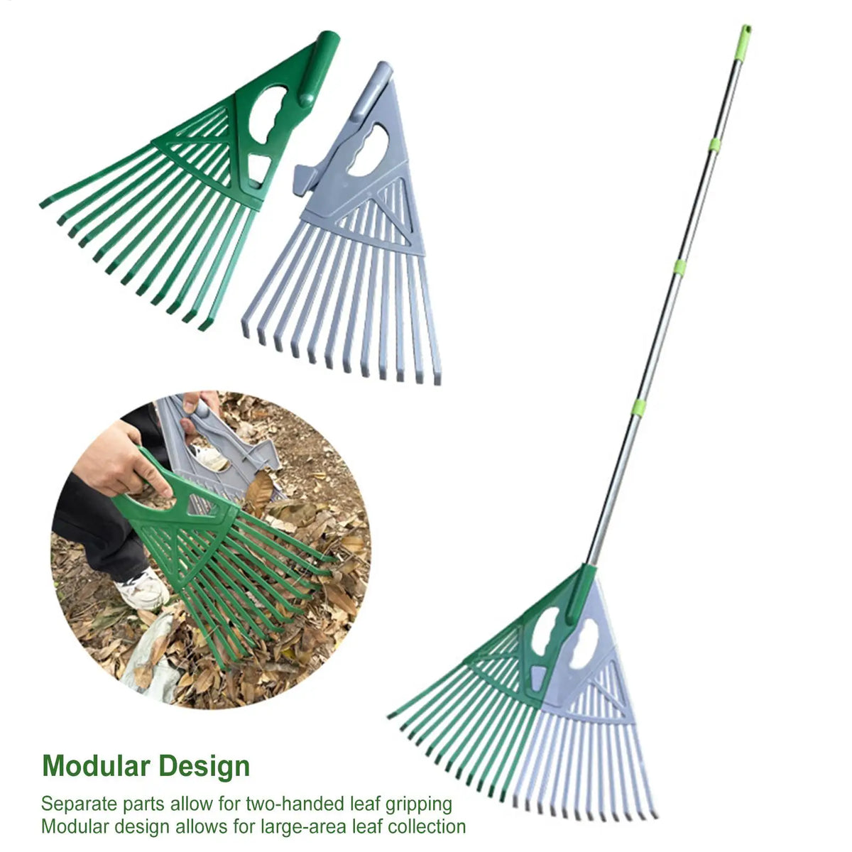 Wide-Head Garden Leaf Rake – Ergonomic Lawn & Yard Rake Garden Leaf Rake PLUSH