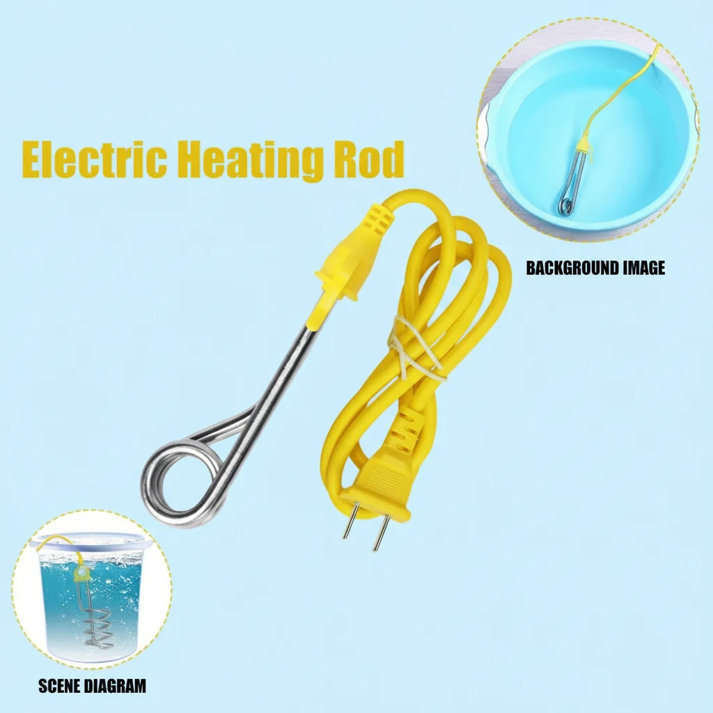 Mini 600W Portable Electric Water Heater Rod – Travel & Dorm Immersion Water Heater PLUSH