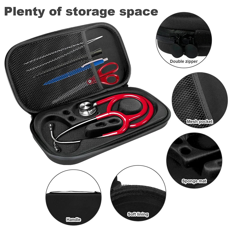 EVA Hard Stethoscope Case – Shockproof Carrying & Storage Box Stethoscope Carrying Case PLUSH