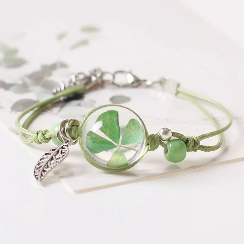 Dried Flower Braided Rope Bracelet – Women's Charm Bracelet Charm Bracelet PLUSH F