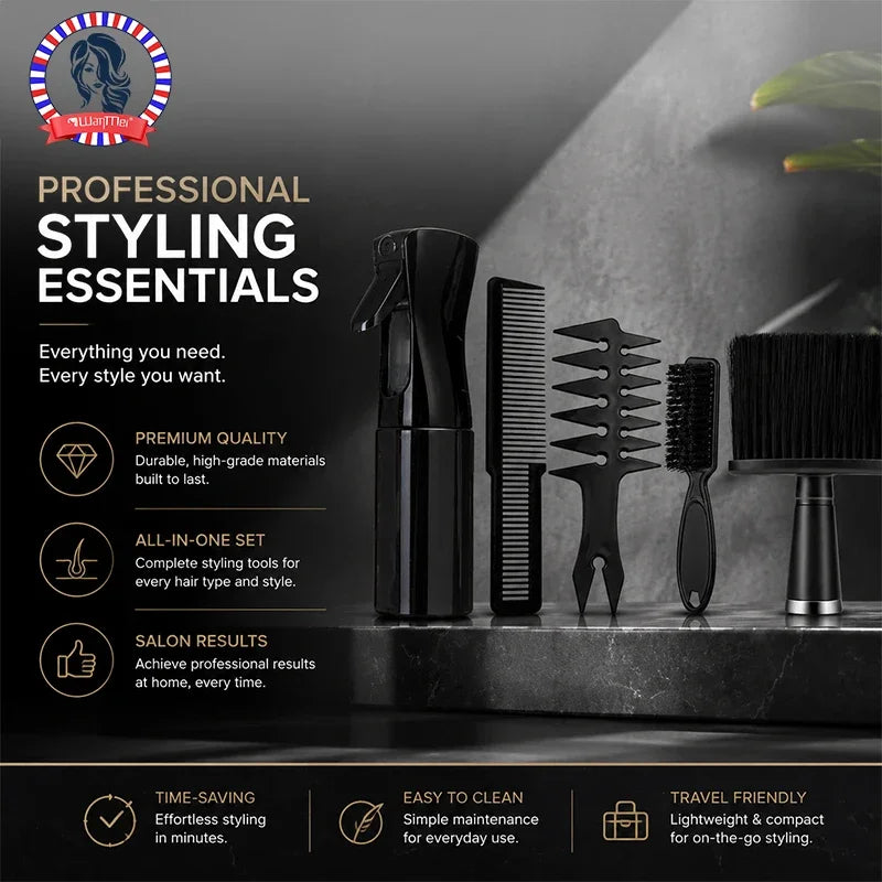 Black Hair Comb Set – Barber Tail & Styling Combs 3/4/5pcs Hair Comb Set PLUSH