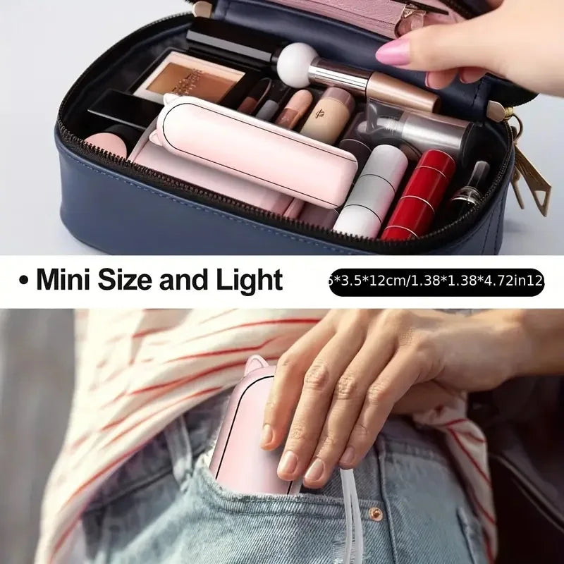 Portable Mini Foldable Handheld Fan – USB Rechargeable 3-Speed Handheld Personal Fan PLUSH