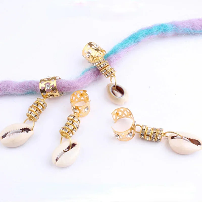 5pcs Hollow Flower Hair Cuffs – Dreadlock Braid Rings & Tubes Hair Braid Cuffs PLUSH 5pcs LQ622-5