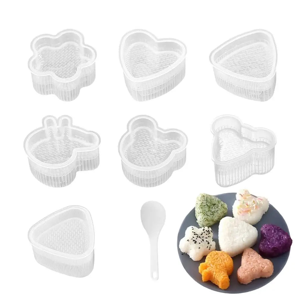 8-Piece Sushi Mold Set – Onigiri Rice Ball Press Maker Sushi Mold Set PLUSH 8Pcs