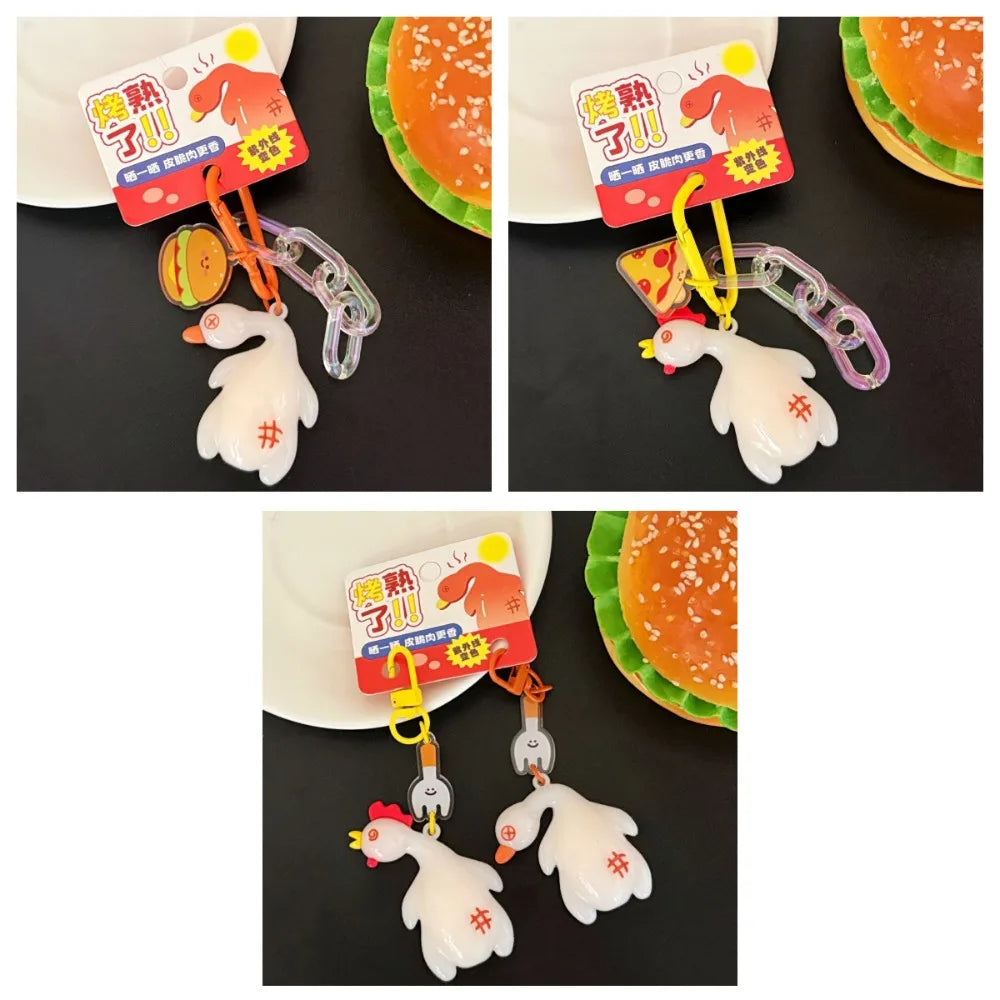 UV Color-Change Duck & Chicken PVC Keychain – Cute Funny Gift Novelty Keychain PLUSH