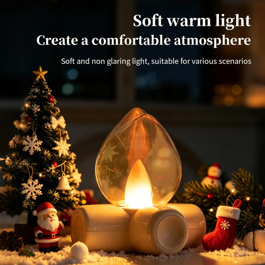 LED Simulated Flame Campfire Night Light – USB Rechargeable LED Night Light PLUSH