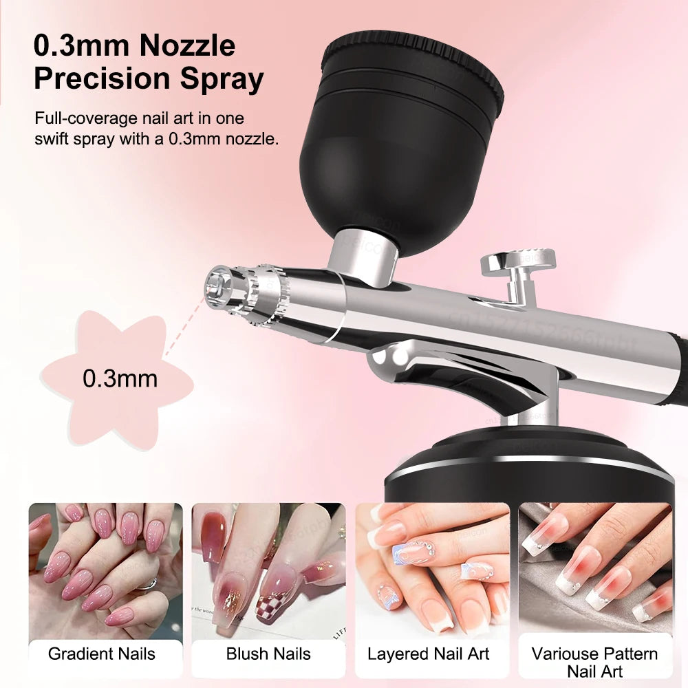Portable Airbrush Kit with Compressor – Dual-Action Spray Gun Airbrush Spray Kit PLUSH