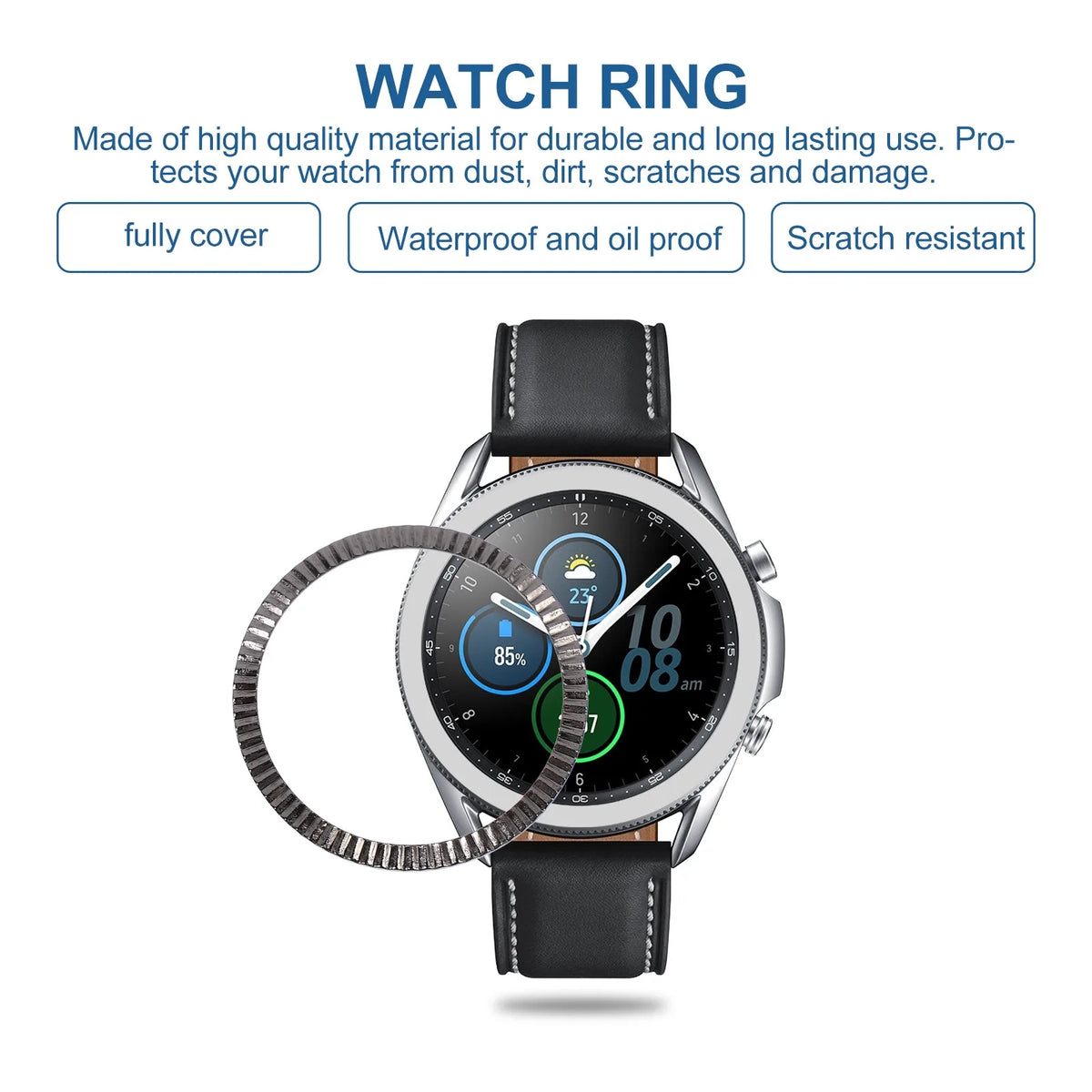 Modern Wave Alloy Watch Bezel Ring – Stylish Upgrade Accessory Watch Bezel Ring PLUSH