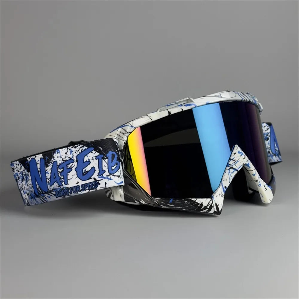 UV400 Sports Goggles – Cycling, ATV, Ski & MX Riding Sports Goggles PLUSH Blue colorful