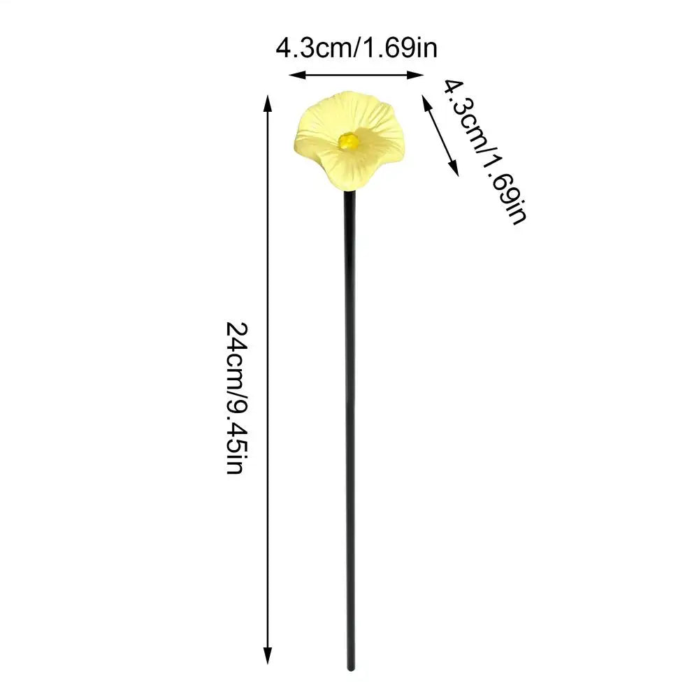 Resin Flower Bee & Butterfly Watering Station with Stake Garden Pollinator Feeder PLUSH Yellow