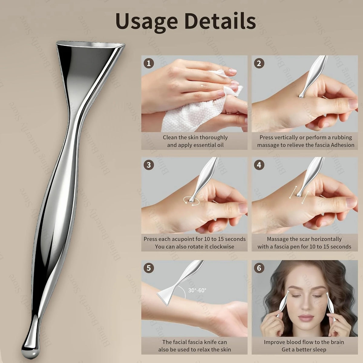 Stainless Steel Acupressure Pen – Trigger Point Massage Tool Acupressure Massage Tool PLUSH