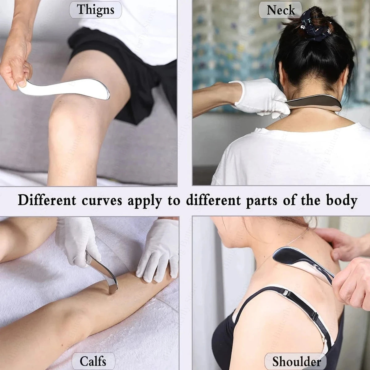 Stainless Steel Gua Sha Body Sculpting Tool Set | DUTRIEUX Gua Sha Massage Tool PLUSH
