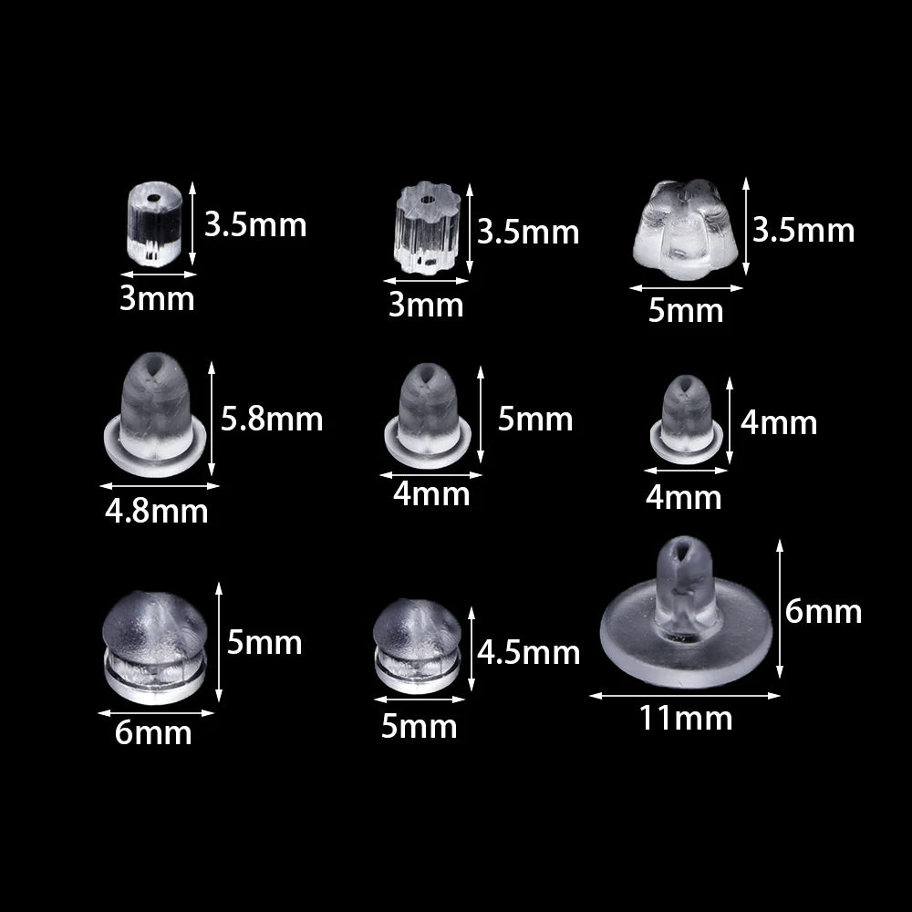 200-500pcs Silicone Earring Backs Stoppers – DIY Jewelry Making Earring Jewelry Findings PLUSH