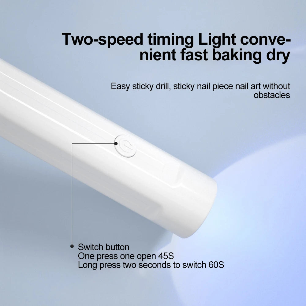 Portable Mini LED Nail Lamp – USB Gel Polish Dryer Pen LED Nail Lamp PLUSH