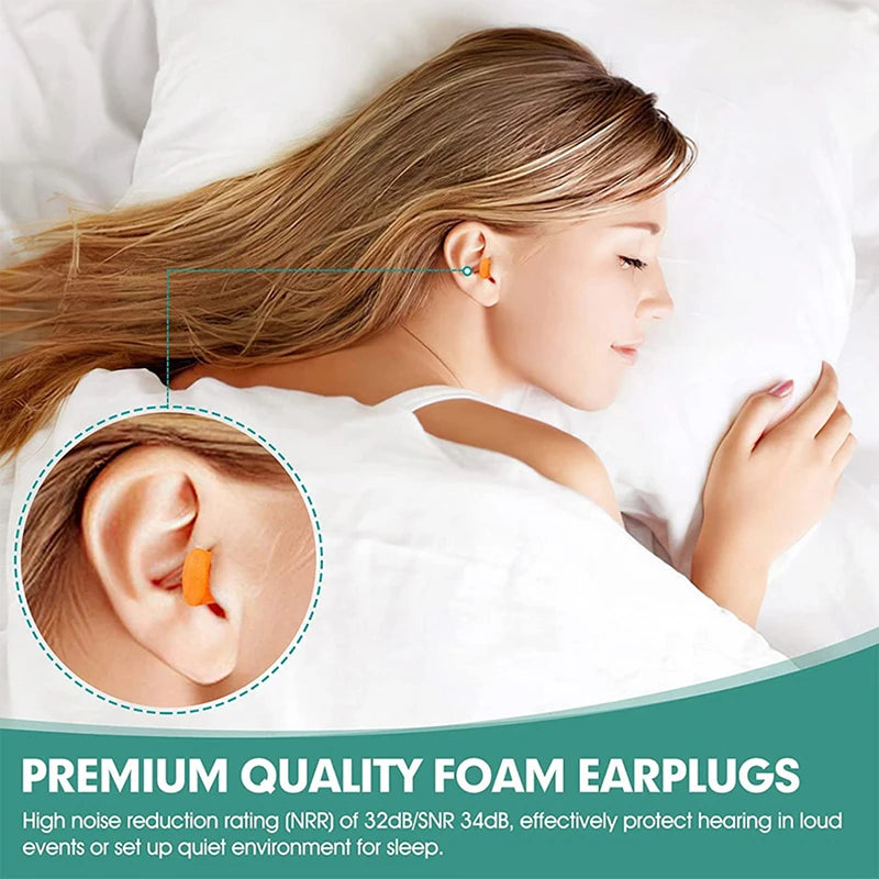 Disposable Foam Earplugs Individually Wrapped – Sleep & Travel Disposable Earplugs PLUSH