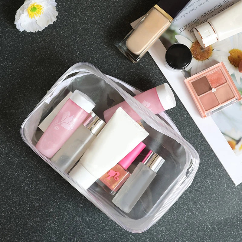 Clear PVC Travel Cosmetic Bag – Transparent Makeup Organizer Cosmetic Travel Bag PLUSH