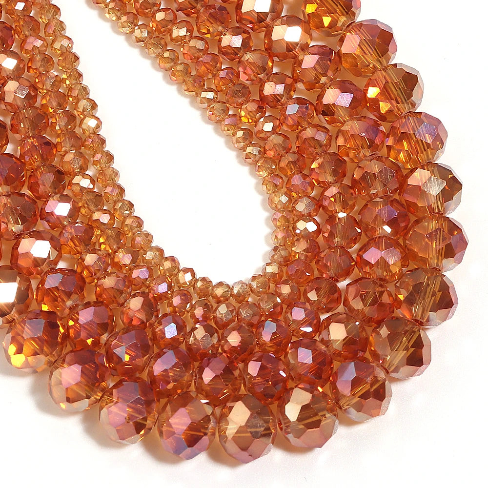 Faceted Rondelle Crystal Glass Spacer Beads | DIY Jewelry Crystal Glass Beads PLUSH