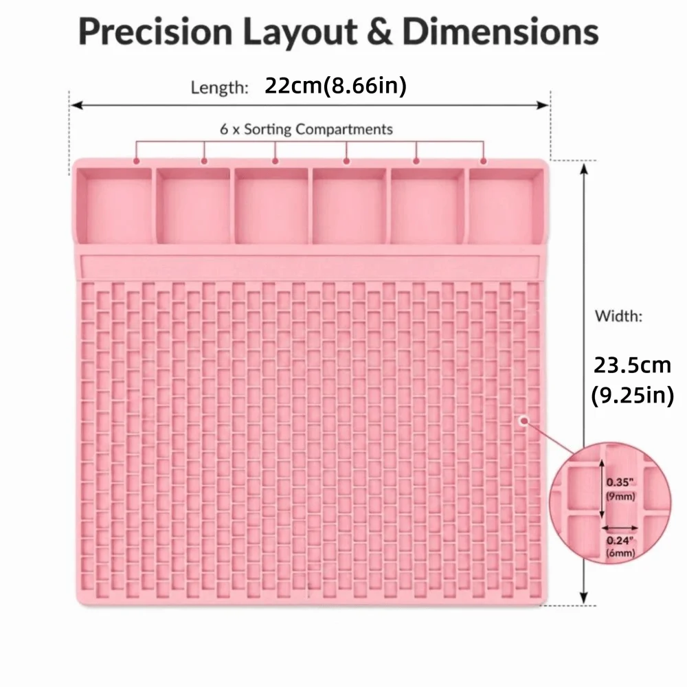 Pony Bead Stringing Tray – Multi-Compartment Pink Bracelet Board Bead Stringing Tray PLUSH
