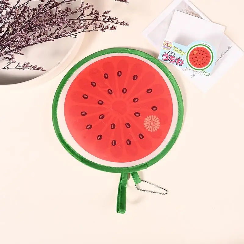 Fruit-Pattern Round Handheld Pocket Fan – Portable & Cute Handheld Pocket Fan PLUSH A1