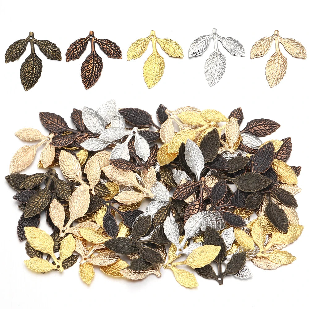 50pcs Vintage Iron Leaf Charms – DIY Jewelry Pendants Jewelry Charms PLUSH