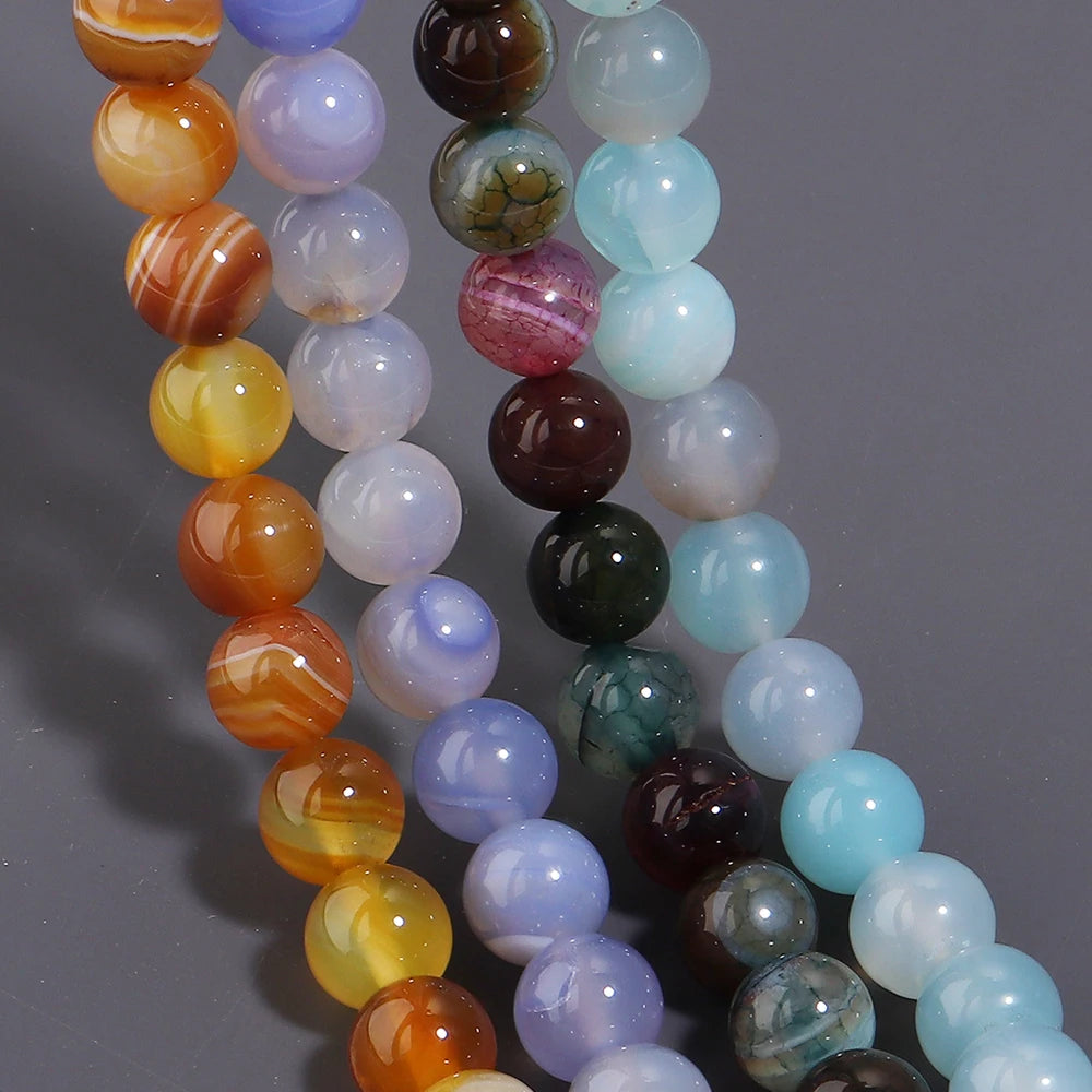 Natural Agate Stone Round Spacer Beads 6/8/10mm – DIY Jewelry Stone Spacer Beads PLUSH