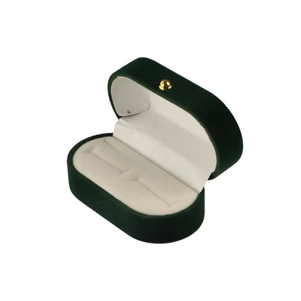 Velvet Ring Box – Luxury Engagement & Wedding Ring Case Jewelry Ring Box PLUSH green