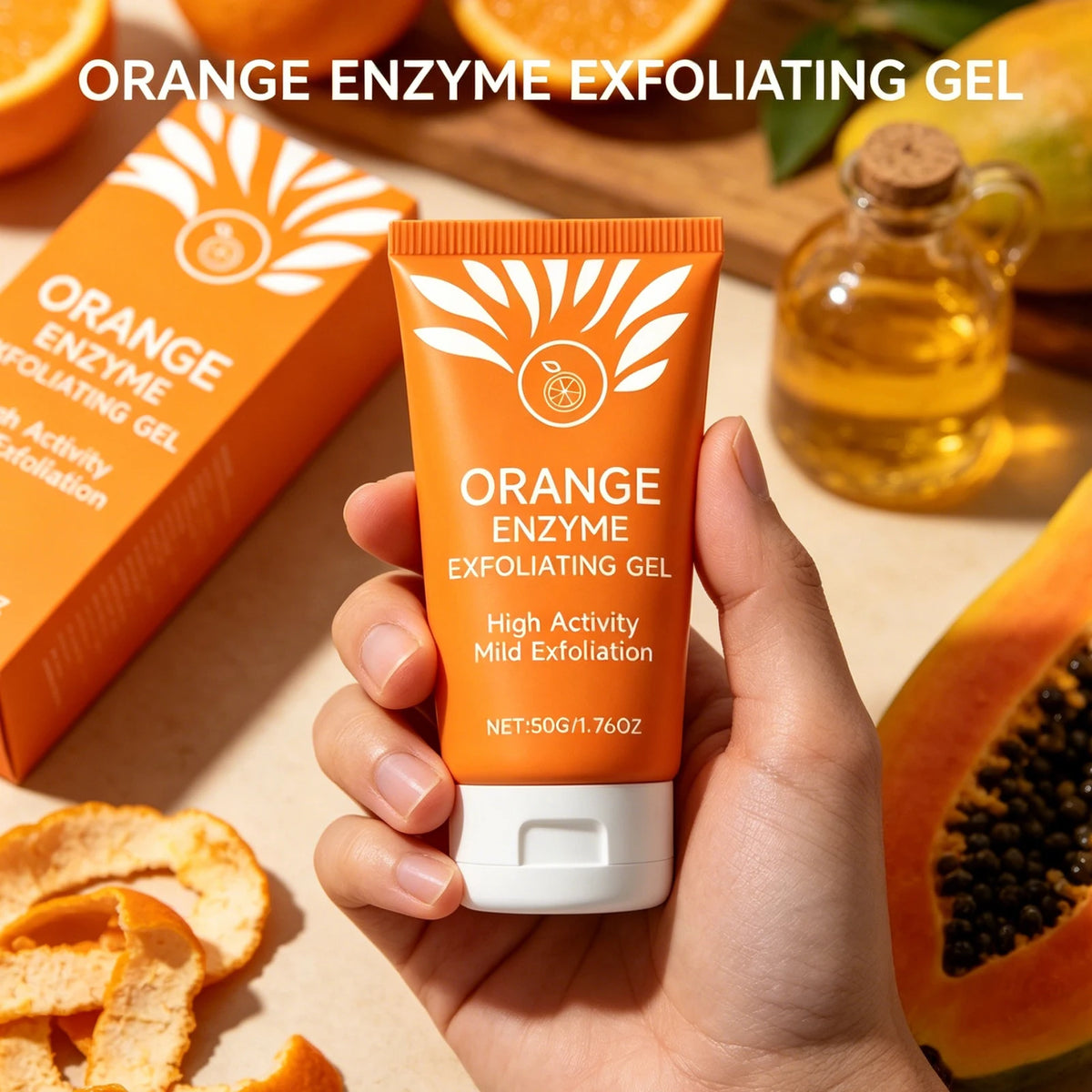 Orange Exfoliating Gel Scrub – Brighten & Deep Cleanse 50g Exfoliating Gel Scrub PLUSH