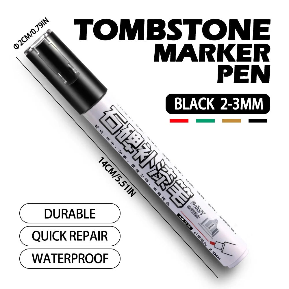 Tombstone Marker Pen – Restore Faded Granite Text | 12 Colors Tombstone Marker Pen PLUSH A5