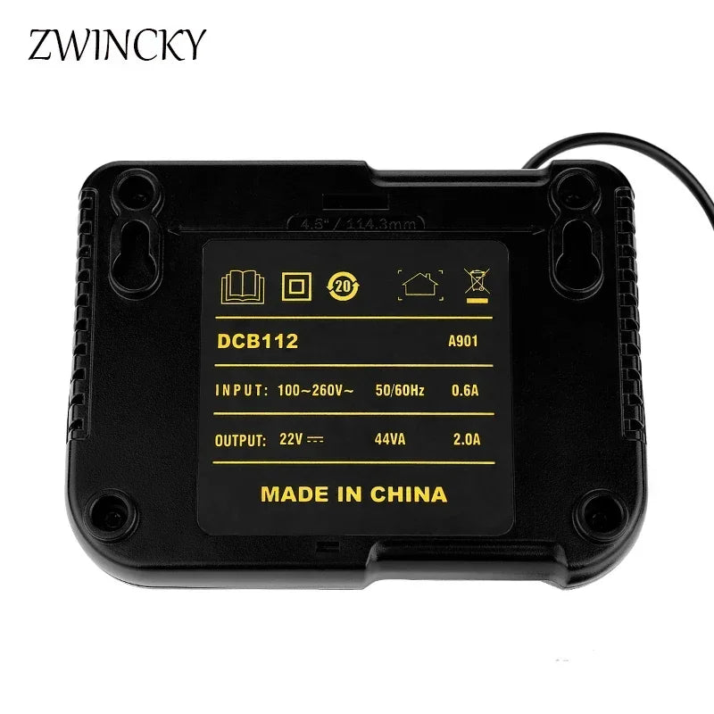 ZWINCKY DeWalt Li-Ion Battery Charger 10.8V–20V DCB112 Power Tool Charger PLUSH
