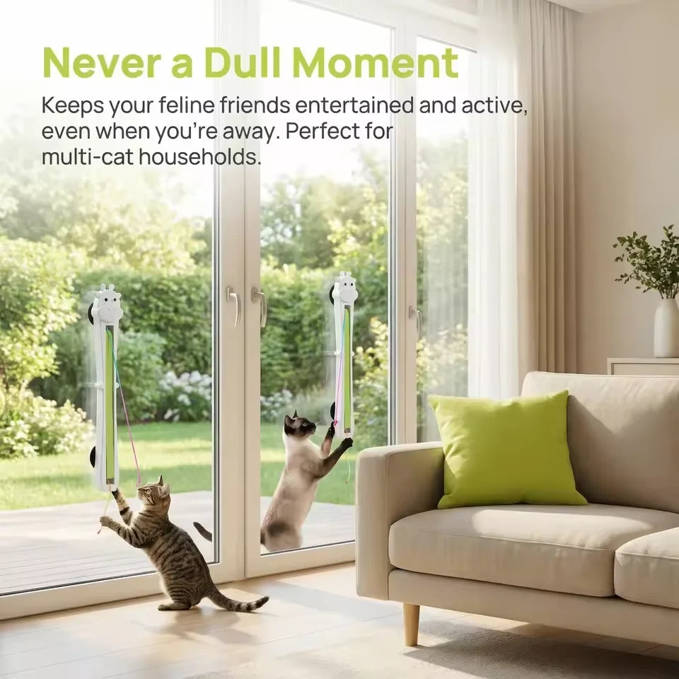 2-Pack Wall Mounted Automatic Interactive Cat Teaser Wand Toy Interactive Cat Toy PLUSH